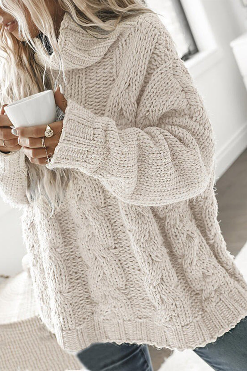 Pull Douillet en Tricot Oversized à Manches Longues pour un Style Sans Effort