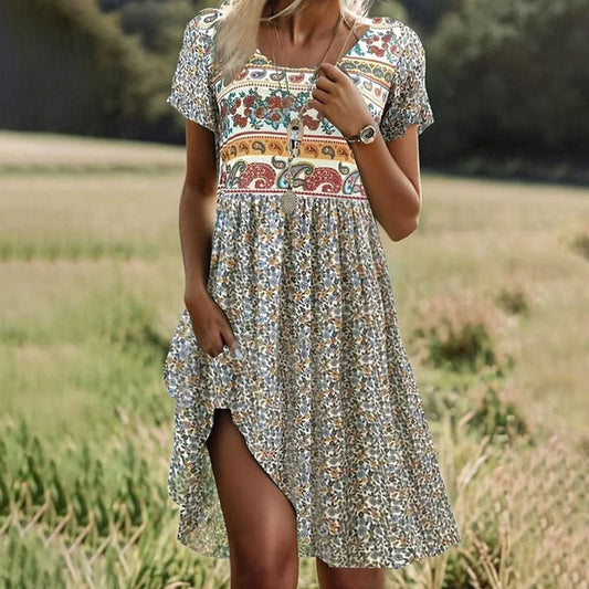 Marta – Robe Vintage à Imprimé Ethnique