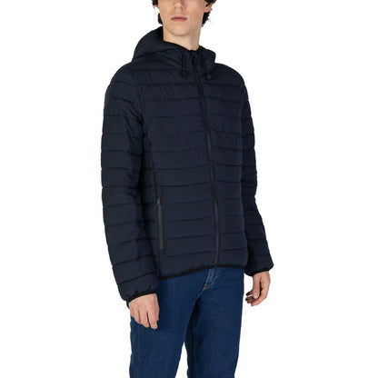 Suns® Veste Homme Bleue à Capuche – Automne/Hiver avec Fermeture Éclair