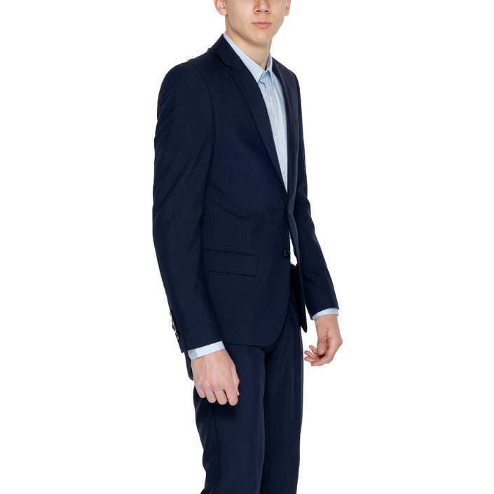 Antony Morato® Jaquette Homme Bleue Monochrome – Printemps/Été Élégante avec Boutons et Col Revers