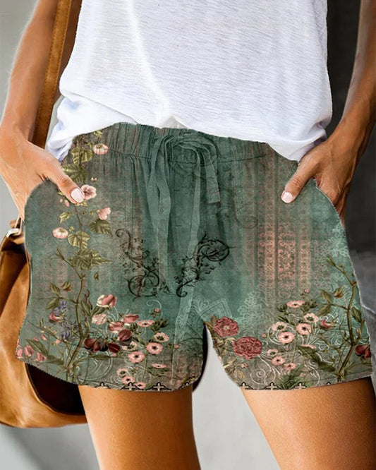 Frida - Short de sport décontracté imprimé vintage pour femmes