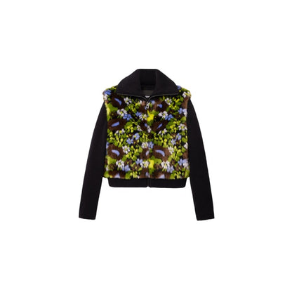 Desigual® Veste Femme Automne/Hiver – Motif Floral Noir avec Fermeture Éclair