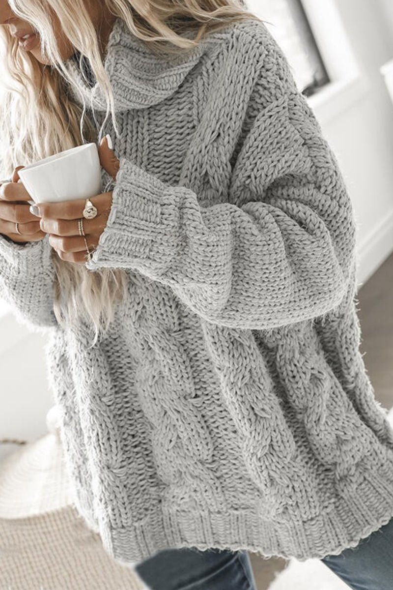 Pull Douillet en Tricot Oversized à Manches Longues pour un Style Sans Effort