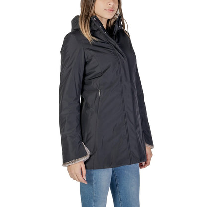 Suns® Veste Femme Noire à Capuche – Automne/Hiver avec Fermeture Éclair