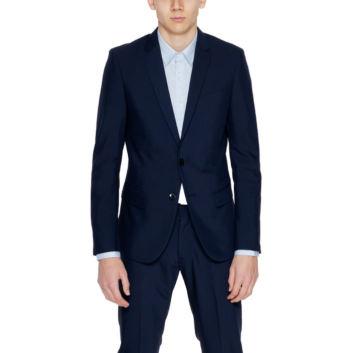 Antony Morato® Jaquette Homme Bleue Monochrome – Printemps/Été Élégante avec Boutons et Col Revers