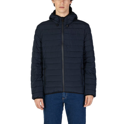 Suns® Veste Homme Bleue à Capuche – Automne/Hiver avec Fermeture Éclair