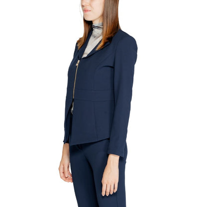 Rinascimento® Women's Blue Lapel Collar Jacket – Autumn/Winter with Zipper