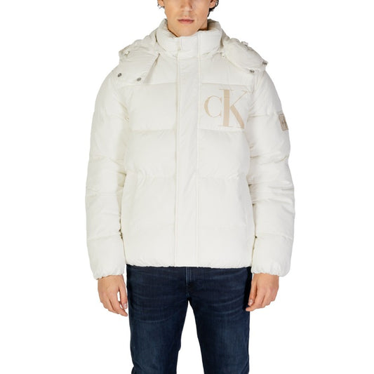 Calvin Klein Jeans® Veste Homme Blanc ou Noir – Automne/Hiver Élégante avec Encolure Montante et Poches Frontales