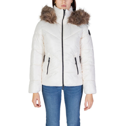 ONLY® Veste Femme Blanche à Capuche – Automne/Hiver avec Fermeture Éclair