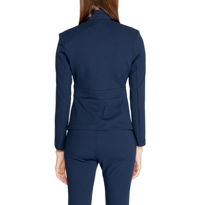 Rinascimento® Women's Blue Lapel Collar Jacket – Autumn/Winter with Zipper