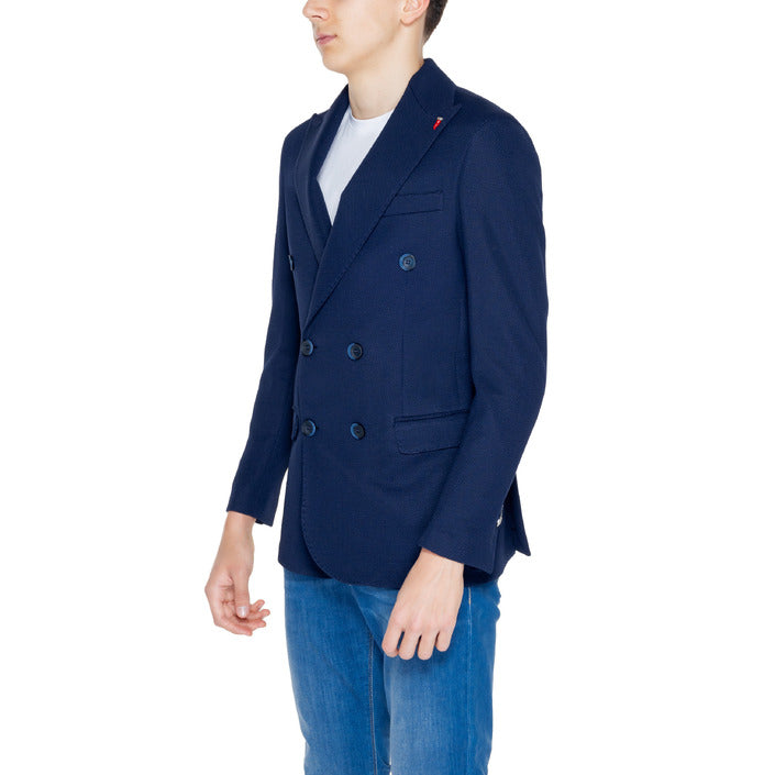 Mulish® Men's Blue Monochrome Jacket – Spring/Summer with Button Closure