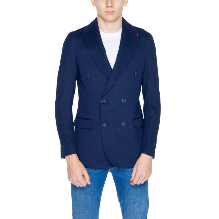 Mulish® Men's Blue Monochrome Jacket – Spring/Summer with Button Closure