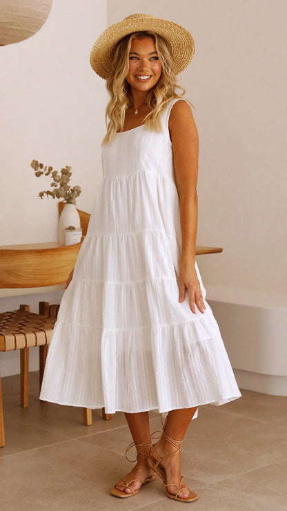 Robe midi Liza - Blanc