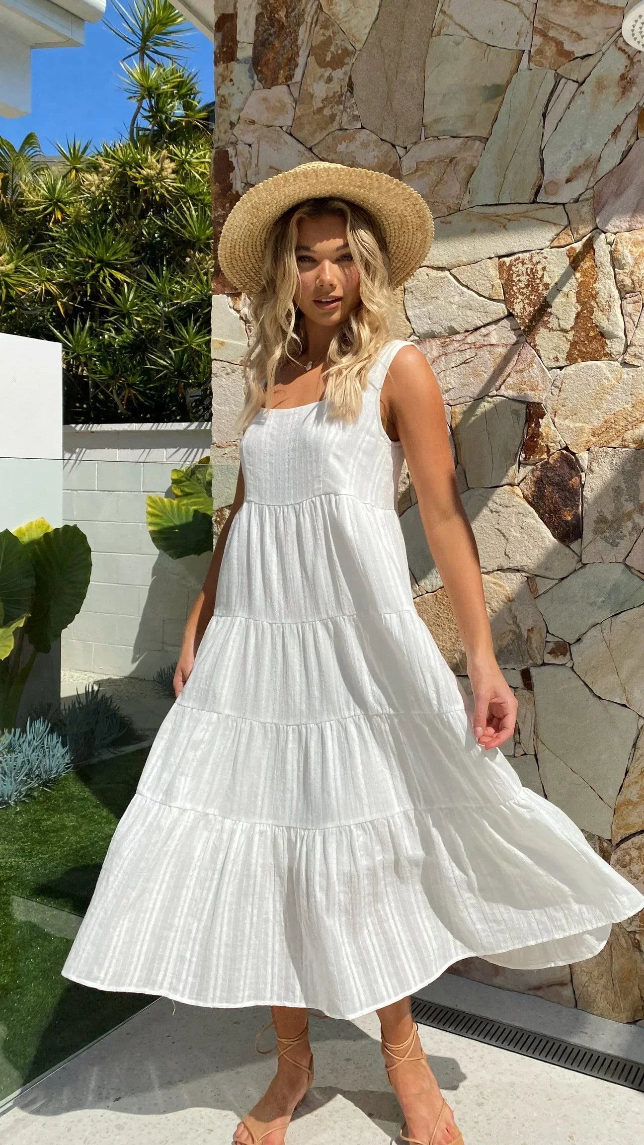 Robe midi Liza - Blanc