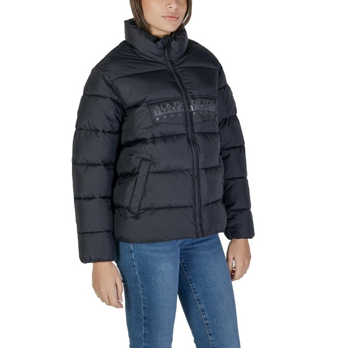 Napapijri® Veste Femme Noire ou Blanche – Automne/Hiver Élégante avec Fermeture Éclair et Col Montant