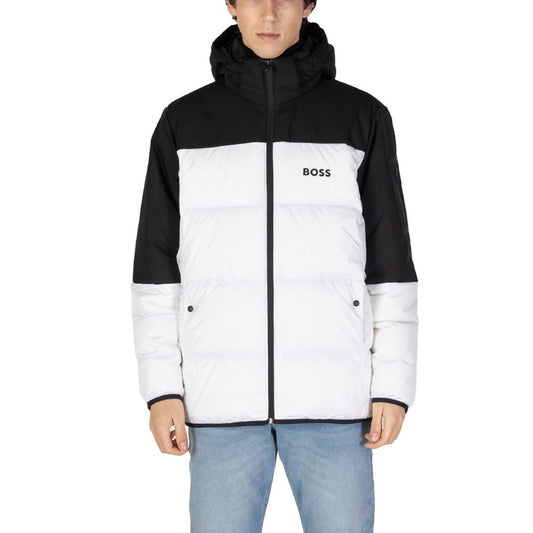 BOSS® Veste Homme Blanche à Encolure Montante – Automne/Hiver en Polyester Léger