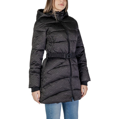 Guess® Veste Femme Noire à Capuche – Automne/Hiver avec Fermeture Éclair