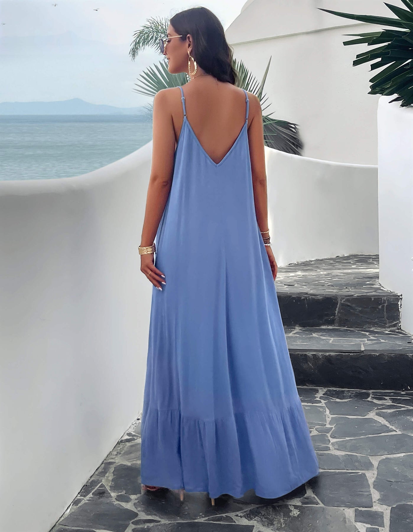 Robe longue Olivian à poches - Bleu