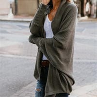 Cardigan Ouvert en Tricot Chauve-Souris Oversize