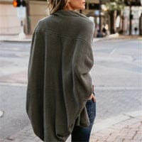 Cardigan Ouvert en Tricot Chauve-Souris Oversize