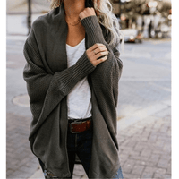 Cardigan Ouvert en Tricot Chauve-Souris Oversize