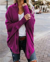 Cardigan Ouvert en Tricot Chauve-Souris Oversize