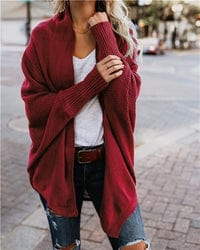 Cardigan Ouvert en Tricot Chauve-Souris Oversize