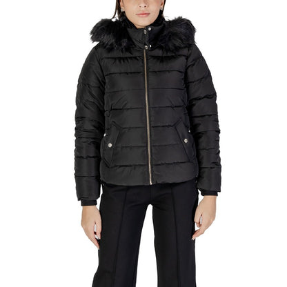 Only® Veste Femme Automne/Hiver – Capuche, Fermeture Éclair et Élégance en Noir