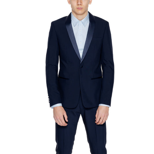 Antony Morato® Jaquette Homme Bleue ou Noire Monochrome – Printemps/Été Élégante avec Boutons et Col Revers