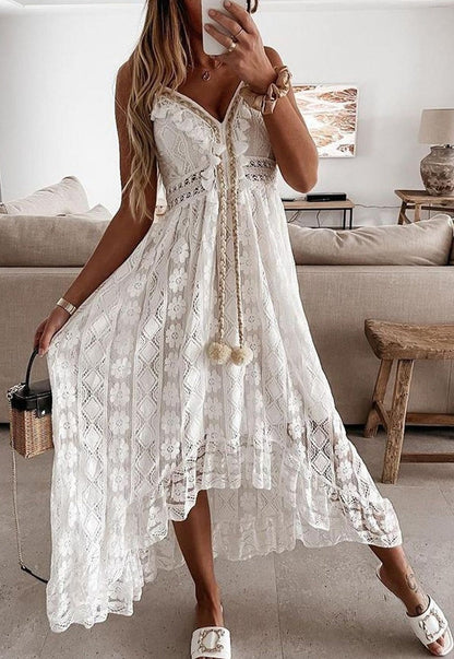 Robe en dentelle avec frange en crochet par city of love