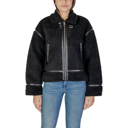 ONLY® Women's Black Classic Collar Jacket – Fall/Winter with Zip