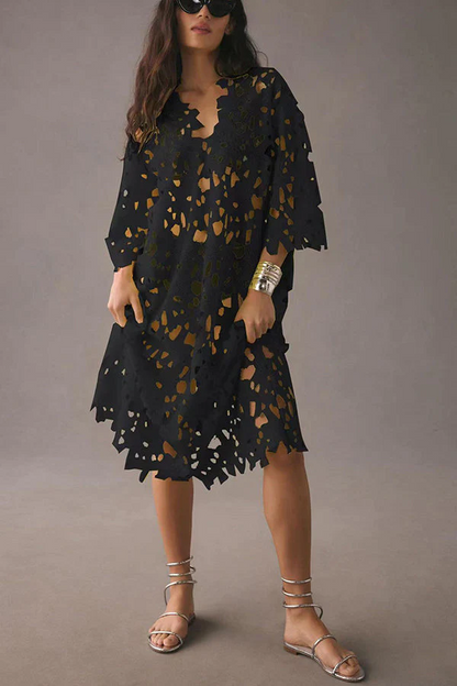 I Belong Here Floral Eyelet Lace Cover Up Strand Midikleid