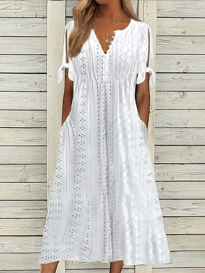 Virginia - Robe en Dentelle Unie de Style Resort pour Femme