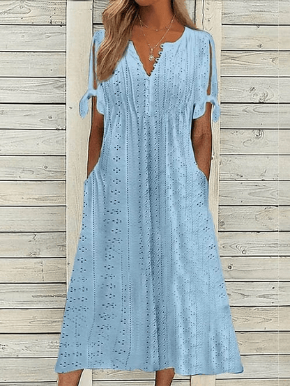 Virginia - Robe en Dentelle Unie de Style Resort pour Femme