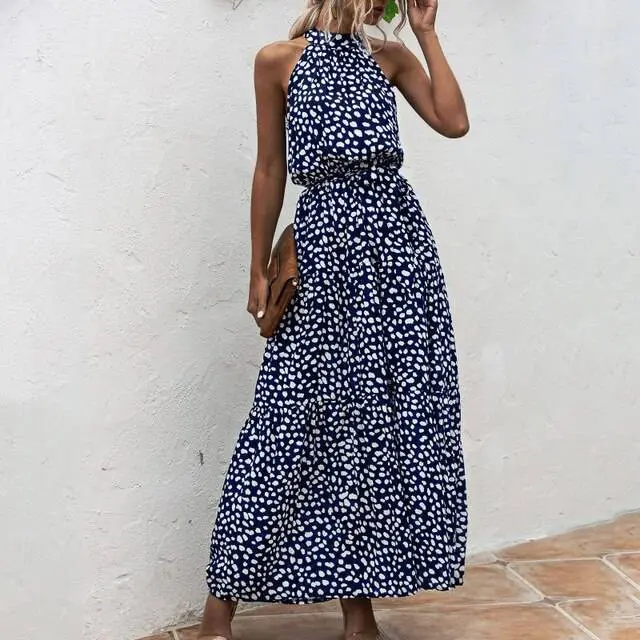 Robe Longue Sans Bretelles à Imprimé Floral