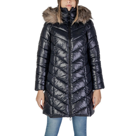 ONLY® Veste Femme Noire à Capuche – Automne/Hiver avec Fermeture Éclair