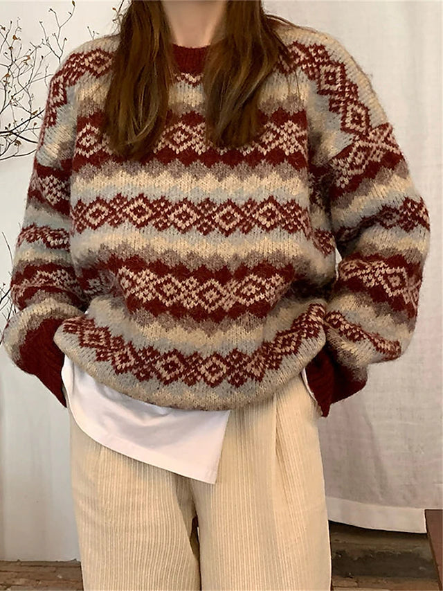 Pull de Noël Moche Oversize pour Femmes – Pull en Tricot Confortable pour les Célébrations Festives