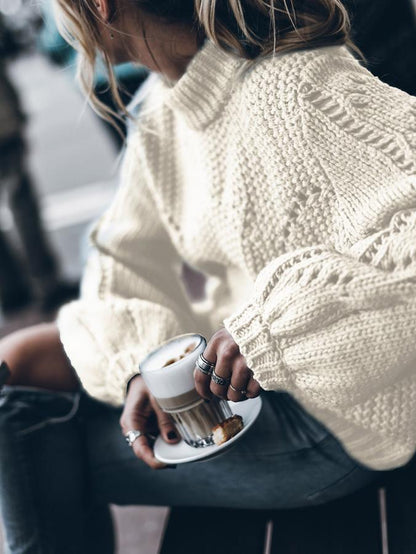 Pull Chic à Col Rond et à Manches Longues pour Femmes