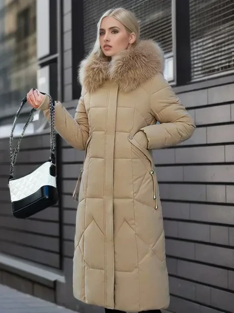 Fara - Manteau de style italien avec fausse fourrure