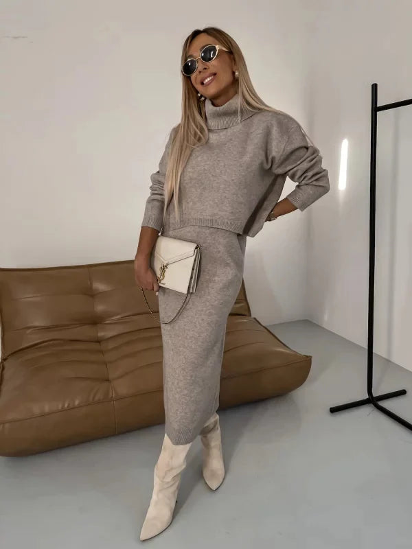 Juls - Ensemble robe midi et pull à col roulé