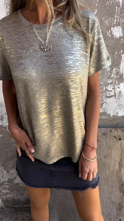 Gina - T-shirt à manches courtes avec feuille d'or